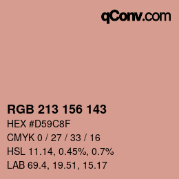 Color code: RGB 213 156 143 | qconv.com