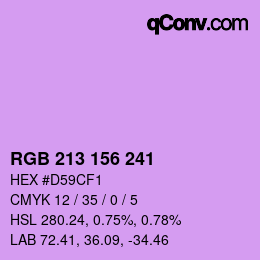 Color code: RGB 213 156 241 | qconv.com