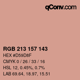 Color code: RGB 213 157 143 | qconv.com
