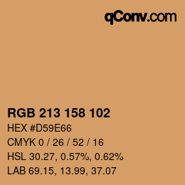 カラーコード: RGB 213 158 102 | qconv.com
