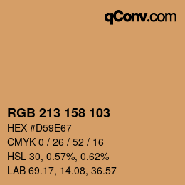 颜色代码: RGB 213 158 103 | qconv.com