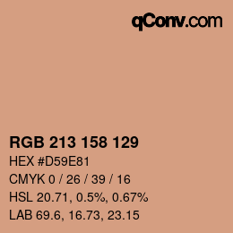 カラーコード: RGB 213 158 129 | qconv.com