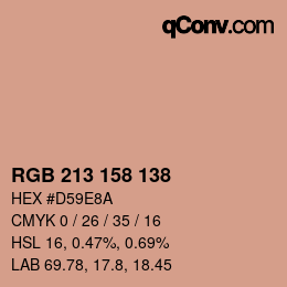 Color code: RGB 213 158 138 | qconv.com