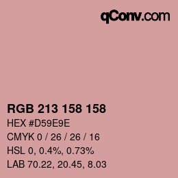 カラーコード: RGB 213 158 158 | qconv.com