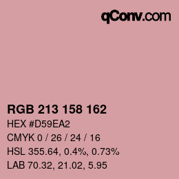カラーコード: RGB 213 158 162 | qconv.com