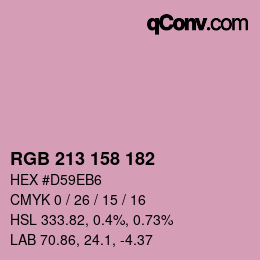 カラーコード: RGB 213 158 182 | qconv.com