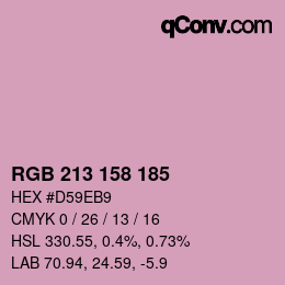 カラーコード: RGB 213 158 185 | qconv.com
