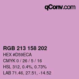 カラーコード: RGB 213 158 202 | qconv.com
