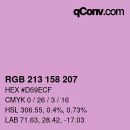 Color code: RGB 213 158 207 | qconv.com