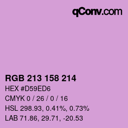カラーコード: RGB 213 158 214 | qconv.com