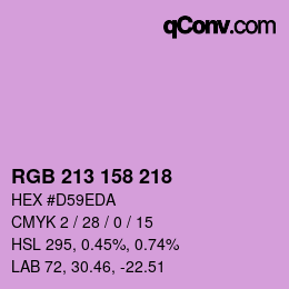 カラーコード: RGB 213 158 218 | qconv.com