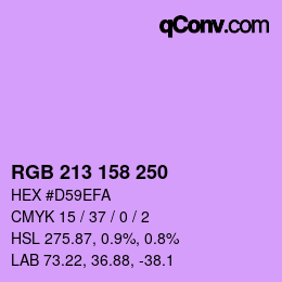 Farbcode: RGB 213 158 250 | qconv.com