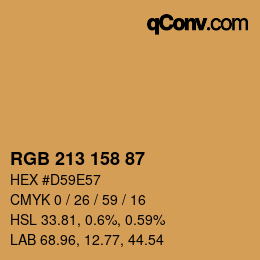 カラーコード: RGB 213 158 87 | qconv.com
