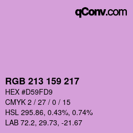 Color code: RGB 213 159 217 | qconv.com