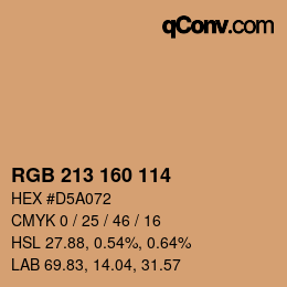 Color code: RGB 213 160 114 | qconv.com