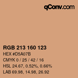 カラーコード: RGB 213 160 123 | qconv.com