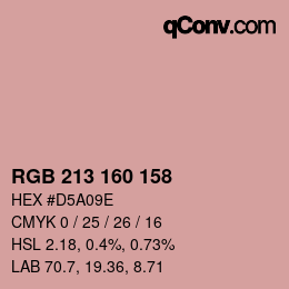 カラーコード: RGB 213 160 158 | qconv.com