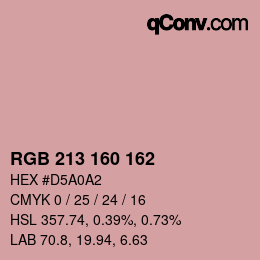 Color code: RGB 213 160 162 | qconv.com
