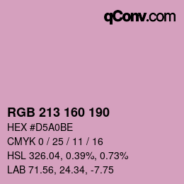 颜色代码: RGB 213 160 190 | qconv.com