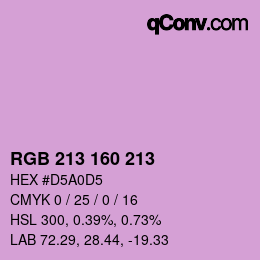 Color code: RGB 213 160 213 | qconv.com