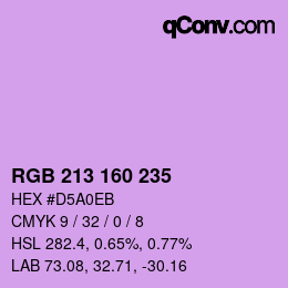 Color code: RGB 213 160 235 | qconv.com