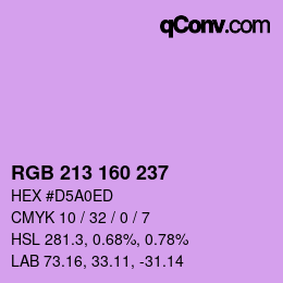 Color code: RGB 213 160 237 | qconv.com