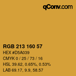 カラーコード: RGB 213 160 57 | qconv.com