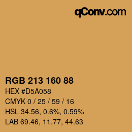 Color code: RGB 213 160 88 | qconv.com