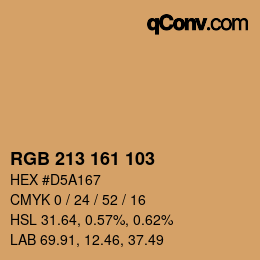 Color code: RGB 213 161 103 | qconv.com