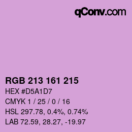 Color code: RGB 213 161 215 | qconv.com