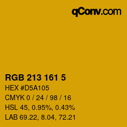 Color code: RGB 213 161 5 | qconv.com