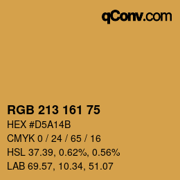 Color code: RGB 213 161 75 | qconv.com