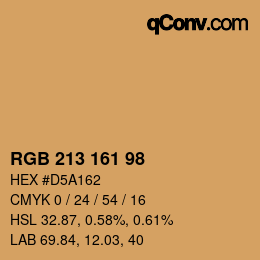 Color code: RGB 213 161 98 | qconv.com