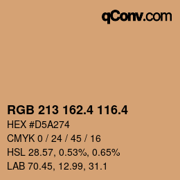 カラーコード: RGB 213 162.4 116.4 | qconv.com