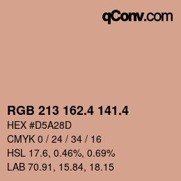 カラーコード: RGB 213 162.4 141.4 | qconv.com