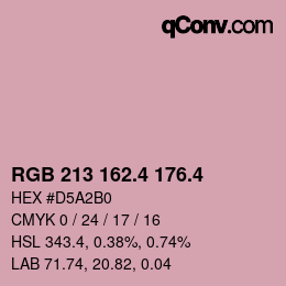 カラーコード: RGB 213 162.4 176.4 | qconv.com