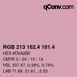 カラーコード: RGB 213 162.4 181.4 | qconv.com