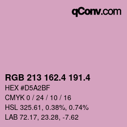 カラーコード: RGB 213 162.4 191.4 | qconv.com
