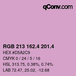 カラーコード: RGB 213 162.4 201.4 | qconv.com