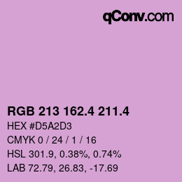 カラーコード: RGB 213 162.4 211.4 | qconv.com
