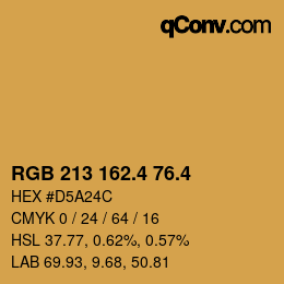 カラーコード: RGB 213 162.4 76.4 | qconv.com