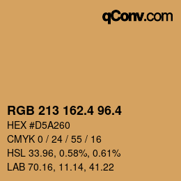 カラーコード: RGB 213 162.4 96.4 | qconv.com