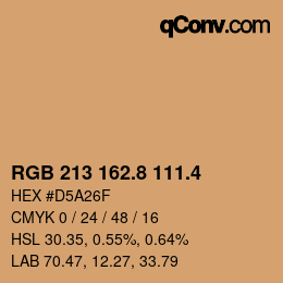 カラーコード: RGB 213 162.8 111.4 | qconv.com