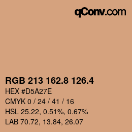 カラーコード: RGB 213 162.8 126.4 | qconv.com