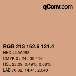 カラーコード: RGB 213 162.8 131.4 | qconv.com