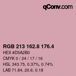 カラーコード: RGB 213 162.8 176.4 | qconv.com