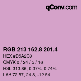 カラーコード: RGB 213 162.8 201.4 | qconv.com