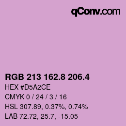 カラーコード: RGB 213 162.8 206.4 | qconv.com