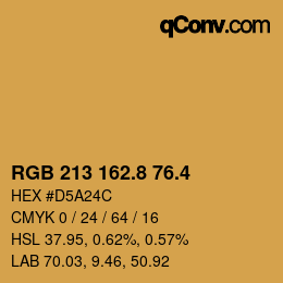 カラーコード: RGB 213 162.8 76.4 | qconv.com