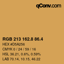 カラーコード: RGB 213 162.8 86.4 | qconv.com